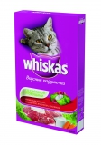 Whiskas \ Вискас сухой корм для кошек Вкусные подушечки со сметаной и овощами «Аппетитное ассорти с говядиной, кроликом и ягненком»